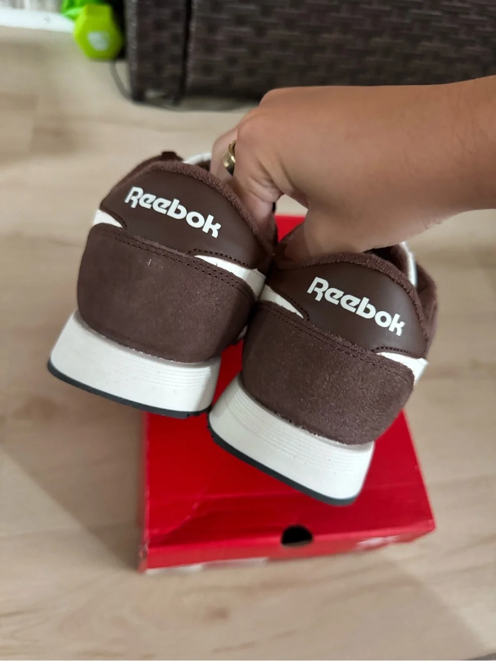 Reebok Classic Brown and White Nylon Sneaker - Picture 5 of 8